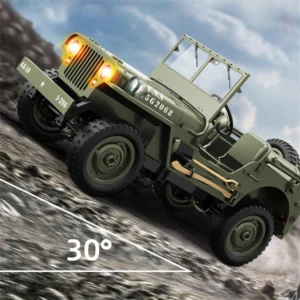 JJRC C8815 RTR 1/10 2.4G 4WD RC Car Willys Military Truck Off-Road Climbing LED Light Optional Winch Canopy Metal Frame Rock Crawler Full Proportional Vehicles Models Toys